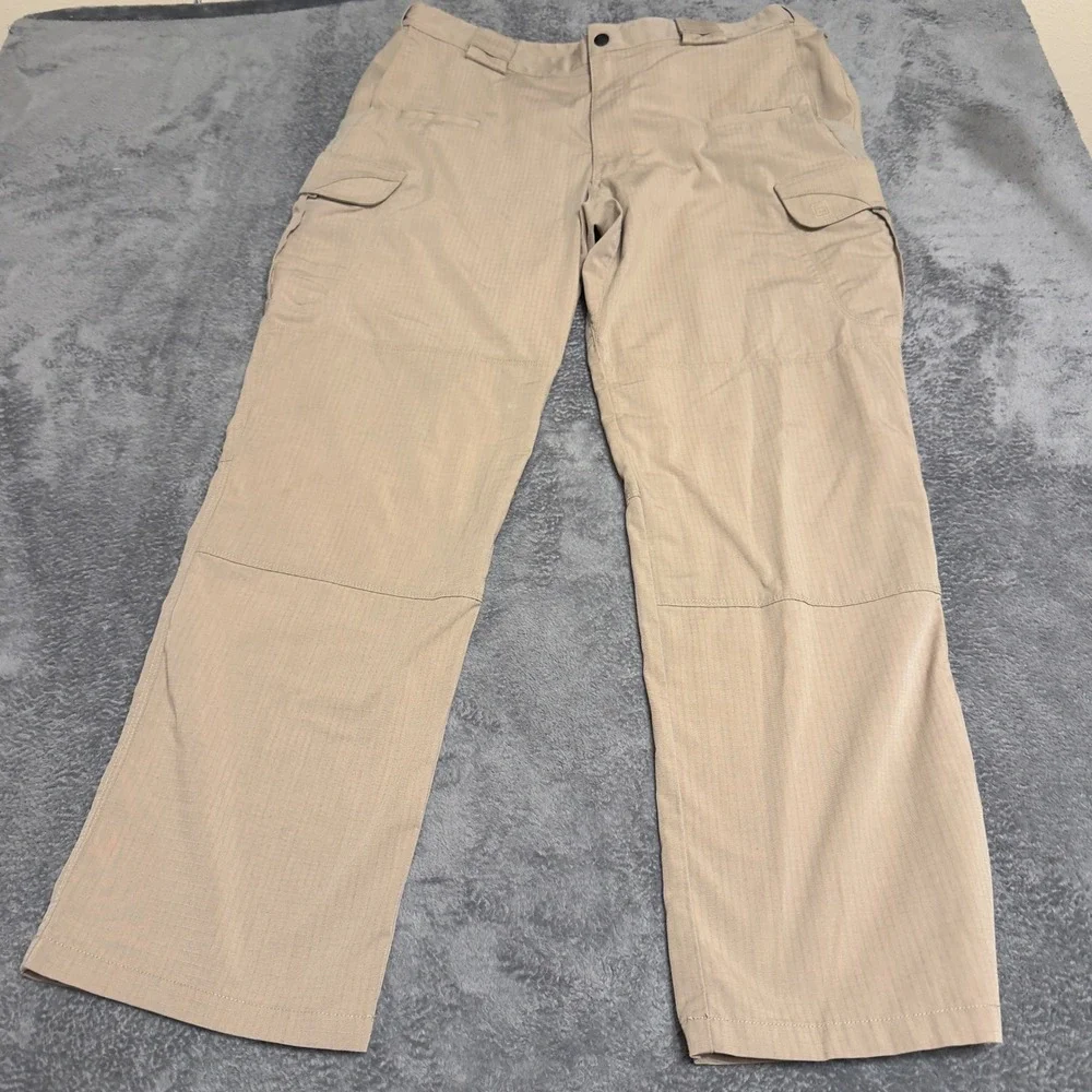 5.11 Tactical Series Mens Khaki Ripstop Cargo Pants 38x32 Tan Straight Leg